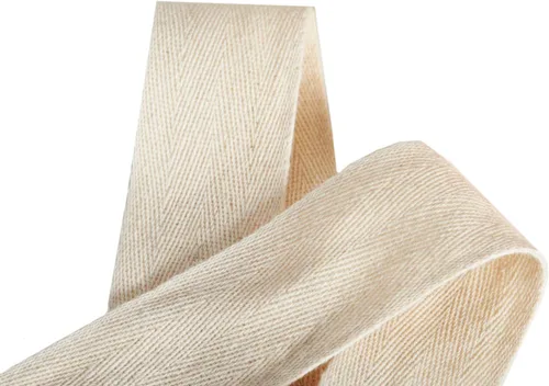 Vista 4 de Abbaoww Cinta de sarga de algodón de 50 yardas, 1 pulgada, cinta de cinta natural suave en espiga para coser manualidades, color beige