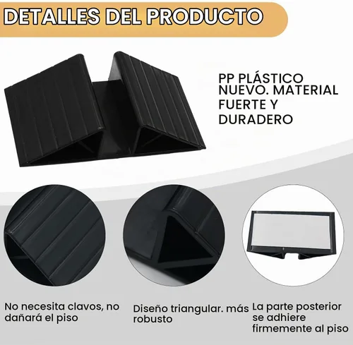 Vista 3 de Pies de soporte para puerta de perro, paquete de 6 estabilizadores triangulares de plástico para puertas independientes de mascotas, accesorios