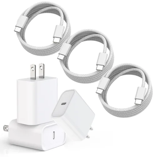 Vista 9 de Cargador rápido para iPhone 17/16/15, carga rápida extra larga de 10 pies, paquete de 3 bloques USB-C a USB C, cable de carga rápida para iPhone