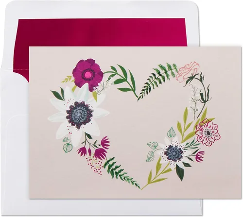 Vista 8 de Hallmark Surtido de tarjetas en blanco con organizador, flores (50 tarjetas de notas con paneles planos con sobres)
