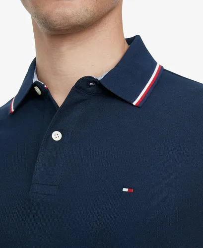 Vista 3 de Tommy Hilfiger Polo elástico de manga corta para hombre que absorbe la humedad con secado rápido + protección UV