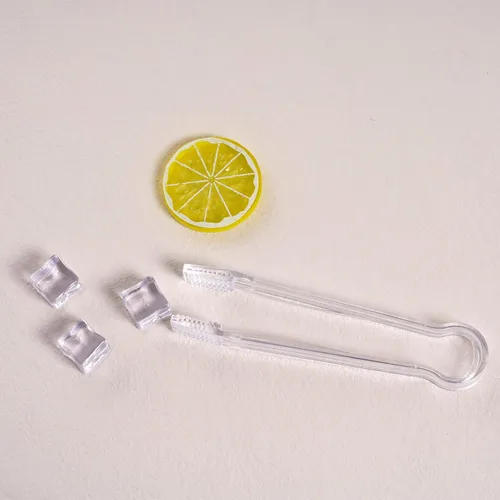 Vista 4 de 10 piezas de pinzas de plástico para buffet, pinzas de cocina transparentes, mini utensilio de servir, pinzas para alimentos, hielo, ensalada, bufé