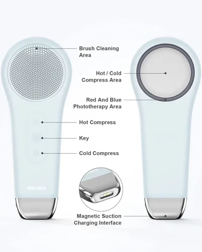 Vista 7 de EZBASICS Cepillo de limpieza facial facial impermeable para hombres y mujeres, cepillo facial recargable para facial eléctrico de silicona, cepillo