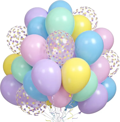Vista 11 de Globo azul turquesa, 60 globos de pavo real azul turquesa