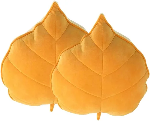 Vista 3 de Cyprinus Carpio Cojín de almohada para el hogar en forma de hoja 3D, almohada lumbar para el hogar, almohada decorativa para el hogar, paquete de 2