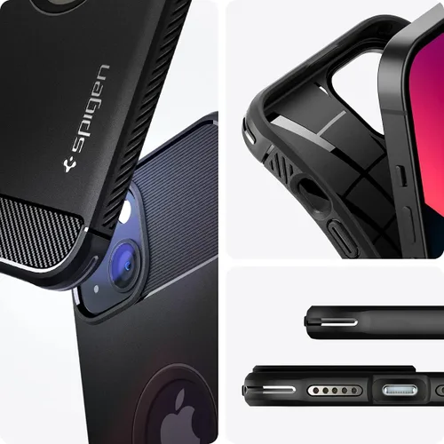 Vista 7 de Spigen Rugged Armor - Funda diseñada para iPhone 13 (2021), color negro mate