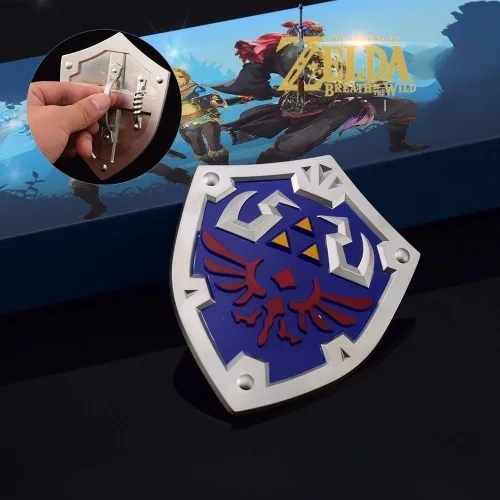Vista 3 de Superbuybox Legend of Zelda Link Arma Espada Daga Sheild Figura de acción Colección de Juego Decoración de Escritorio Habitación Mochila Colgante