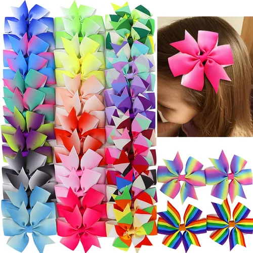 Vista 14 de 60 piezas de broches para el pelo con lazos para bebés: broches de 2 pulgadas totalmente forrados para bebés y niñas (30 pares)