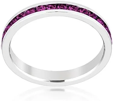 Vista 3 de Anillos apilables con cristales de Swarovski, piedra natalicia