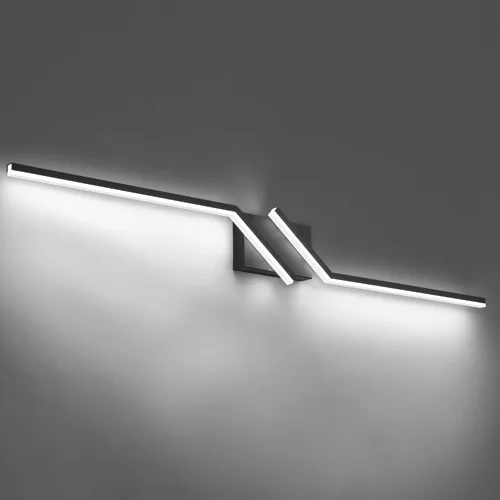 Vista 48 de Luz de tocador de baño negra de 32 pulgadas, LED moderna, 3CCT, regulable, 24 W, luminarias de baño sobre espejo 3000 K/4500 K/6000 K, 3