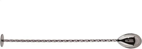Vista 2 de Cuchara agitadora de cóctel, cuchara de acero inoxidable, cuchara de cóctel para bebidas, herramienta de mezcla de café con mango largo (# 9 negro)