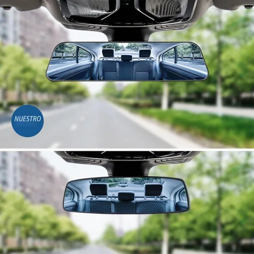 Vista 2 de JOYTUTUS Espejo retrovisor, espejo retrovisor convexo panorámico de 12 pulgadas con clip antirreflejos de gran angular, eficaz para reducir el punto