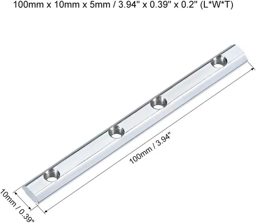Vista 2 de uxcell Conector de línea recta, soporte de junta de 3.9 pulgadas con tornillos para perfil de extrusión de aluminio serie 2020 con ranura en T