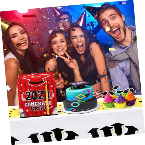 Vista 8 de Caja de tarjetas de graduación, caja de tarjetas de felicitaciones para clase de 2024, caja para tarjetas de graduación para suministros de fiesta