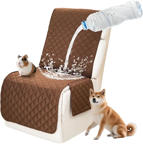 Vista 101 de Fundas impermeables para sofá reclinable seccional en forma de L, 7 piezas, antideslizantes, lavables, juego de fundas reclinables para mascotas