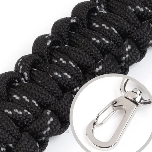 Vista 8 de HydroCord 2.0 - Mango de paracaídas para botellas de 12 a 40 onzas, color negro Anillo de boca ancha y mosquetón, compatible con Hydroflask 1.0