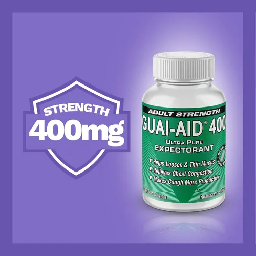 Vista 4 de GUAI-AID® 100 Cápsulas de gelatina de guaifenesina ultra pura de 400