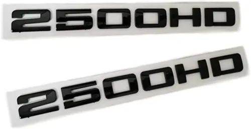 Vista 2 de 2 calcomanías de emblema HD de 2500 HD, modificadas para capó de coche, puerta, guardabarros, maletero, autoadhesivo, placa de identificación, Negro