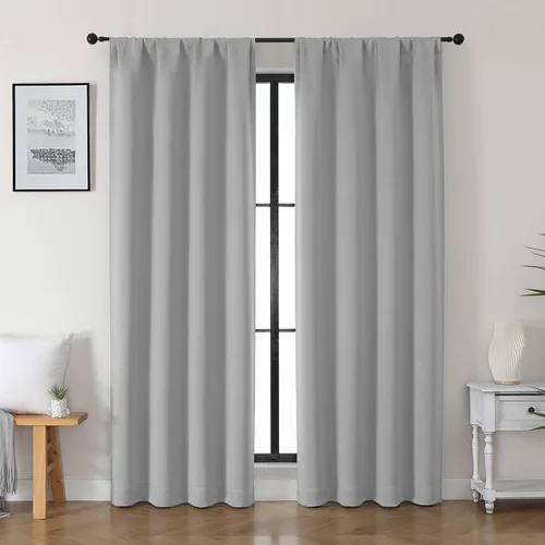Vista 83 de Gwine Cortinas opacas para dormitorio, 54 pulgadas de largo, paneles de cortina de ventana con aislamiento térmico y reducción de ruido, cortinas