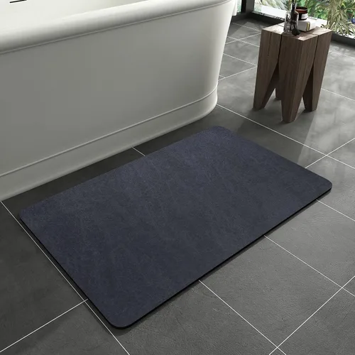 Vista 30 de MontVoo -Tapete de baño-Alfombras de baño delgadas antideslizantes para debajo de la puerta- Superficie de gamuza sintética absorbente, de secado