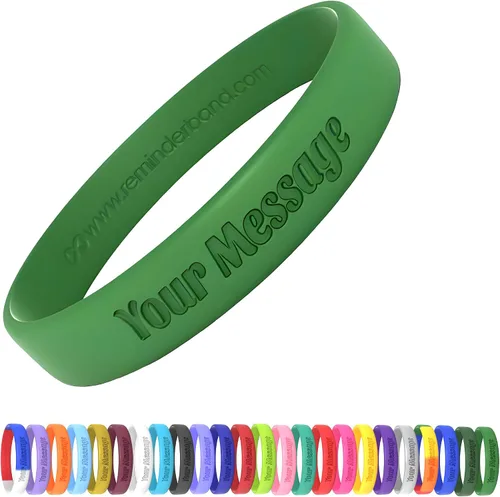 Vista 24 de Pulseras de silicona personalizadas de Reminderband, pulseras de silicona personalizadas, pulseras personalizables, pulseras personalizadas de goma