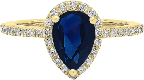 Vista 2 de Dazzlingrock Collection Anillo de compromiso de oro blanco con forma de lágrima de oro blanco de 14 quilates de 0.354 x 0.236in de oro blanco