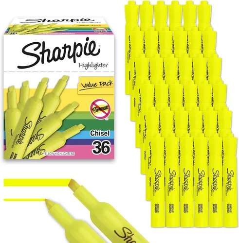Vista 6 de Sharpie - Resaltadores Tank, punta de cincel, 12 colores de moda surtidos, paquete económico, 36 unidades - Para estudiar, tomar notas, suministros