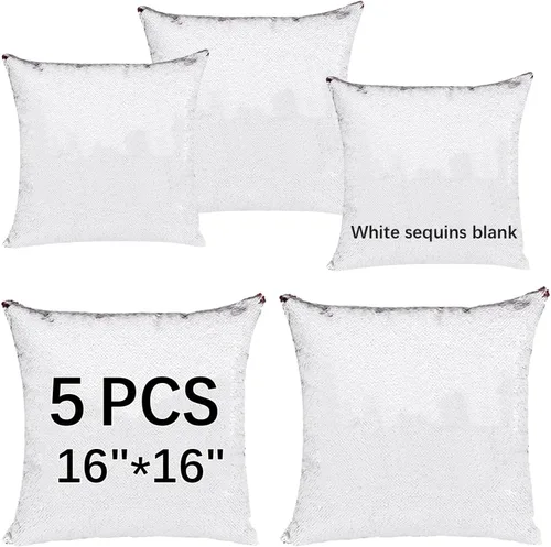 Vista 8 de ORJ Funda de almohada de lentejuelas de sublimación de 16 x 16 pulgadas, reversible, de sirena, decorativa, personalizada, para niños (verde)