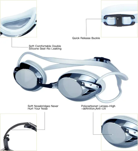 Vista 2 de Gafas de natación, antiniebla, protección UV, espejadas y transparentes