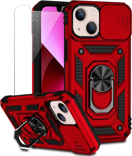 Vista 12 de Funda para iPhone 13 con cubierta para lente de cámara, protector de pantalla HD, doble capa [protección contra caídas de grado militar de 15 pies]