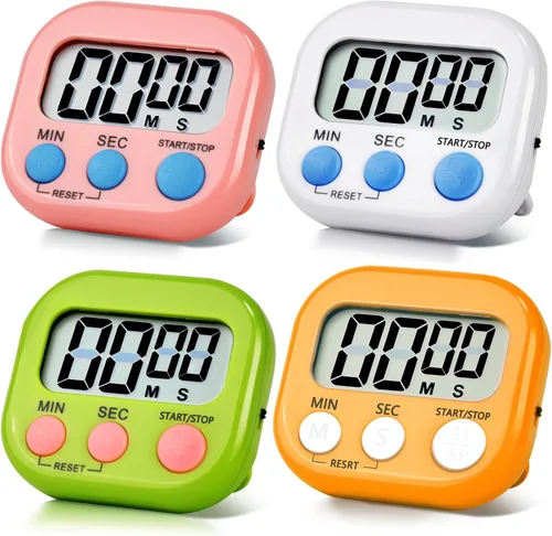 Vista 14 de Paquete de 24 temporizadores digitales de cocina, temporizador digital magnético con pantalla grande, temporizador de cocina con anillo fuerte