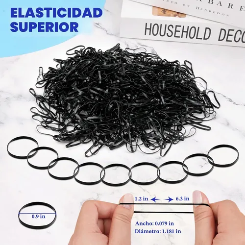 Vista 3 de 2000PCS pequeñas bandas de goma para el cabello, negro elástico plástico