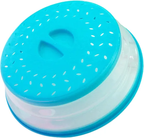 Vista 25 de Cubierta plegable para salpicaduras de microondas de 10.5 pulgadas, apta para lavavajillas, cubierta de placa de microondas con ventilación de azul