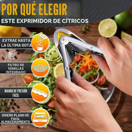 Vista 4 de Exprimidor de limón de acero inoxidable, Juicer de cítricos plegable plano resistente Lime Squeezer Presses Lemons and Limes to the Last Drop
