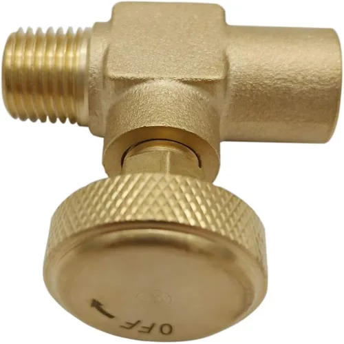 Vista 7 de MENSI 1/4" macho NPT X 1/4" hembra NPT válvula de aguja de control de flujo de gas propano LPG de alta presión de latón resistente