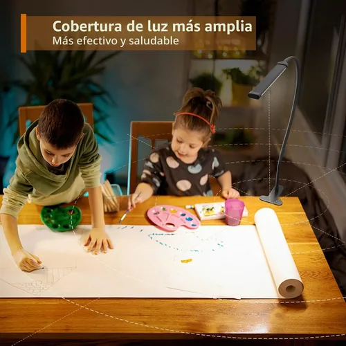 Vista 7 de iZELL Lámpara LED de escritorio para oficina en casa con abrazadera [77 luces LED, 3 modos de color y 10 niveles de brillo] Luces flexibles