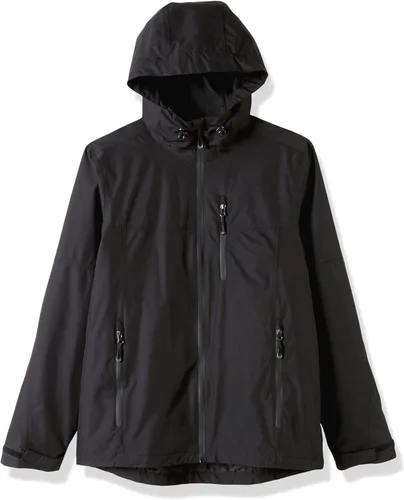 Vista 8 de Outdoor Ventures Chaqueta impermeable plegable con capucha para hombre, ligera, resistente al viento, para ciclismo
