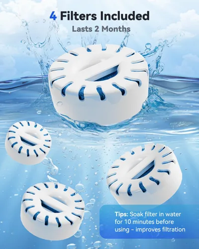 Vista 9 de Fuente de agua para perros grandes, fuente de agua para mascotas de acero inoxidable 304 de 12 litros con 5 filtros y 2 bombas de agua