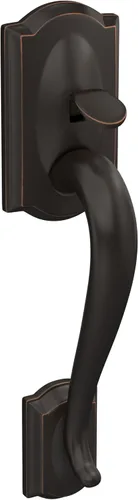 Vista 2 de SCHLAGE FE285 CAM 716 VLA - Juego de manijas para puerta de entrada, con manija Avila y tirador exterior con agarre por abajo, bronce envejecido