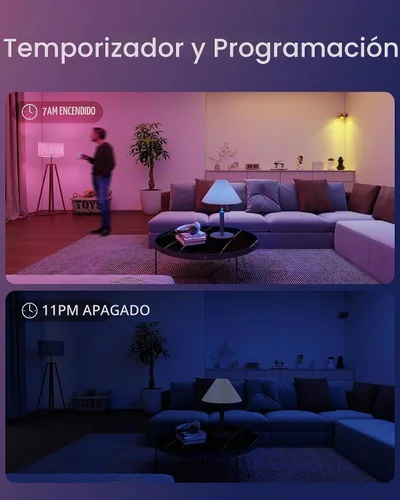 Vista 8 de Matter - Bombillas inteligentes, bombilla que cambia de color, requiere concentrador, A19 60W, WiFi de 2.4 GHz, compatible con Alexa Google