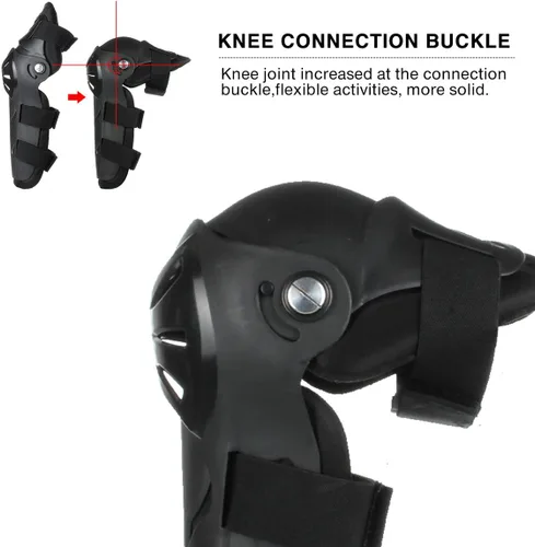Vista 3 de GES Rodilleras para motocicleta – 4 rodilleras para adultos/coderas de motocicleta/almohadillas ajustables para rodilleras, protectores de codo
