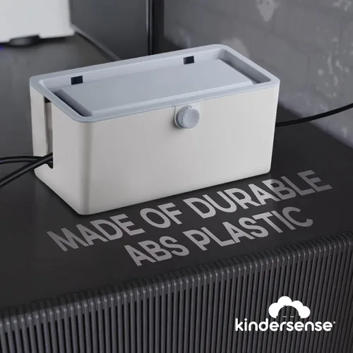 Vista 6 de KinderSense Caja de organización de cables – Organizador de cables con cerradura a prueba de niños – Ocultador de cables para ocultar cables, tiras