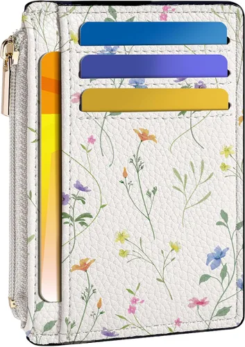 Vista 10 de Tipmile Tarjetero compacto para tarjetas de crédito con ventana de identificación para mujer, delgada y minimalista, bolsillo frontal, cartera