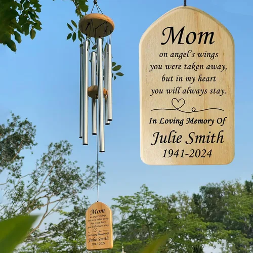 Vista 4 de Campanillas de viento conmemorativas para la pérdida de la madre, regalo de condolencias en memoria de mamá