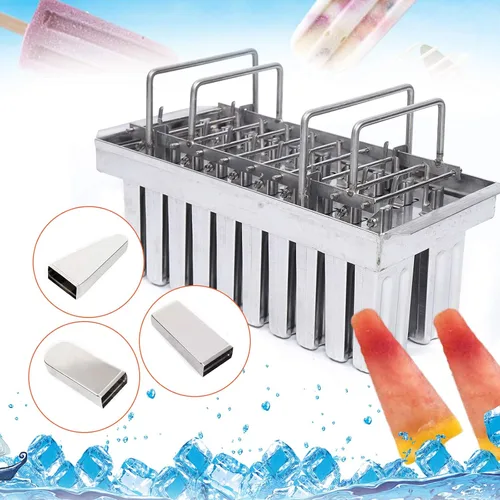 Vista 8 de 20 moldes de acero inoxidable para helados, molde comercial para hacer estallidos, molde de helado