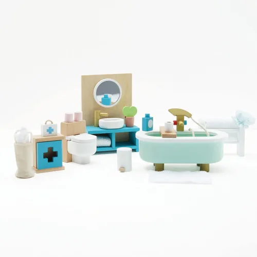 Vista 2 de Le Toy Van Dollhouse - Muebles para muñecas y Accesorios, Baño Sugar Plum