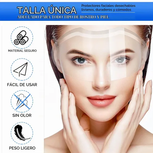 Vista 4 de Honeydak 300 viseras faciales de maquillaje para ducha, suministros de microblading permanentes, visera de ducha de plástico desechable, cubierta