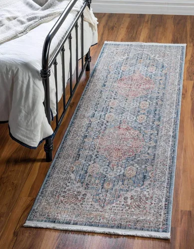 Vista 13 de Unique Loom Noble Collection - Alfombra de área tradicional, envejecida, vintage, geométrica, con borde (2' 2 x 3' 0 rectangular, azul/beige)