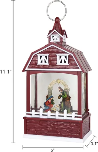 Vista 3 de Christmas Music Snow Globe Lantern with 6 Hour Timer, USB Powered Battery Operated Lighted Water Singing Snow Globe Holiday Women Children