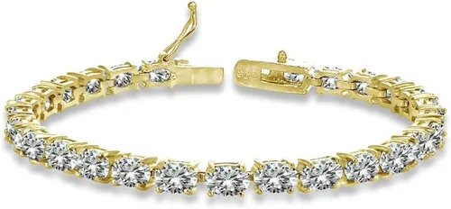 Vista 26 de B. BRILLIANT Pulsera para mujer, pulsera de piedra natal, 0.236 x 0.157 pulgadas, de corte ovalado, auténtica o sintética, pulseras de plata de ley
